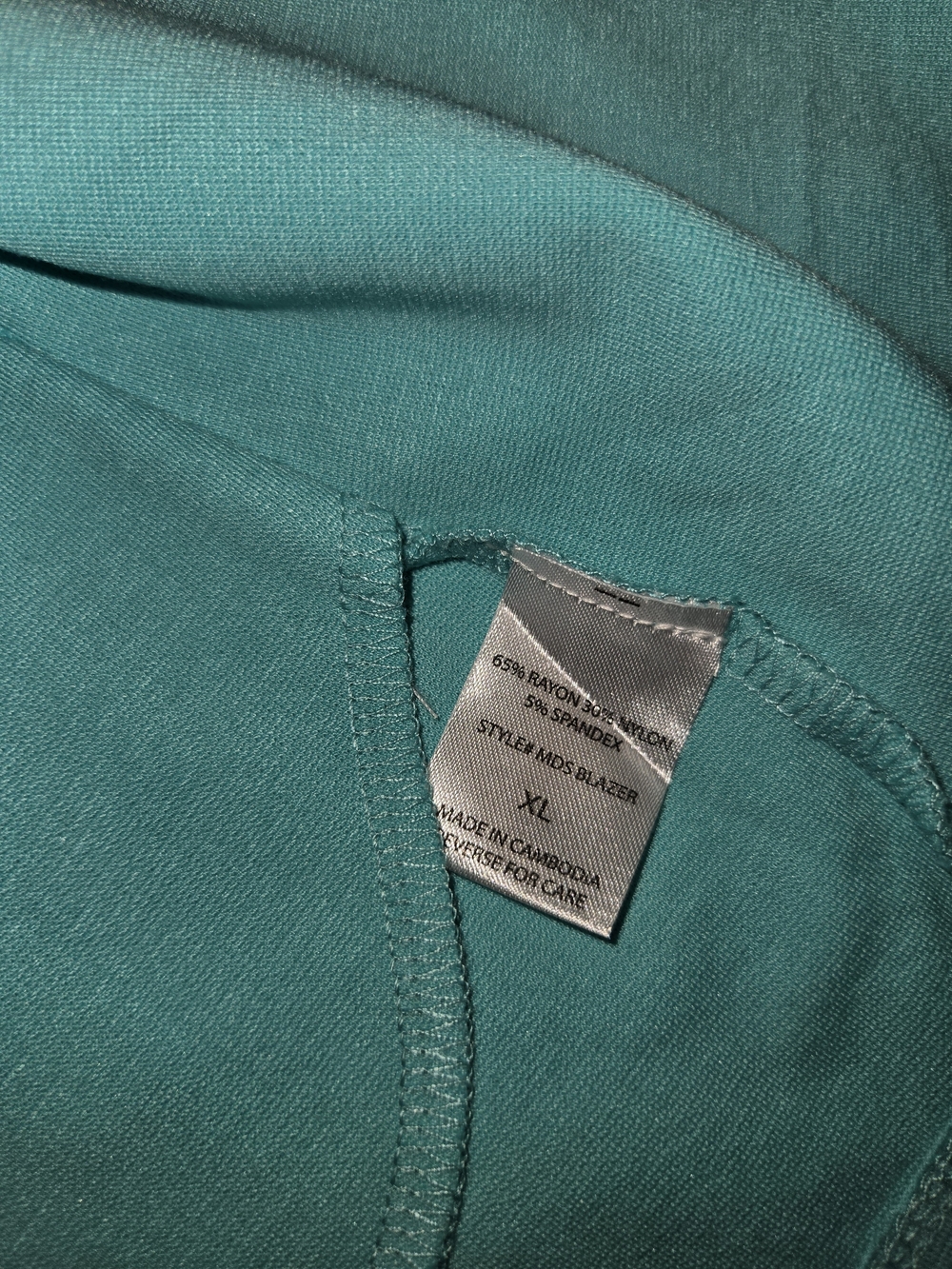 Dear Scarlett Aqua Magic 3/4 Sleeve Blazer Sz XL - Picture 8 of 8